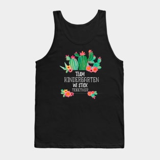 Team Kindergarten We Stick Together - Cute Cactus Watercolor Background Tank Top